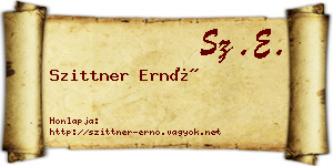 Szittner Ernő névjegykártya